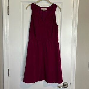 Loft sleeveless dress size 6 magenta